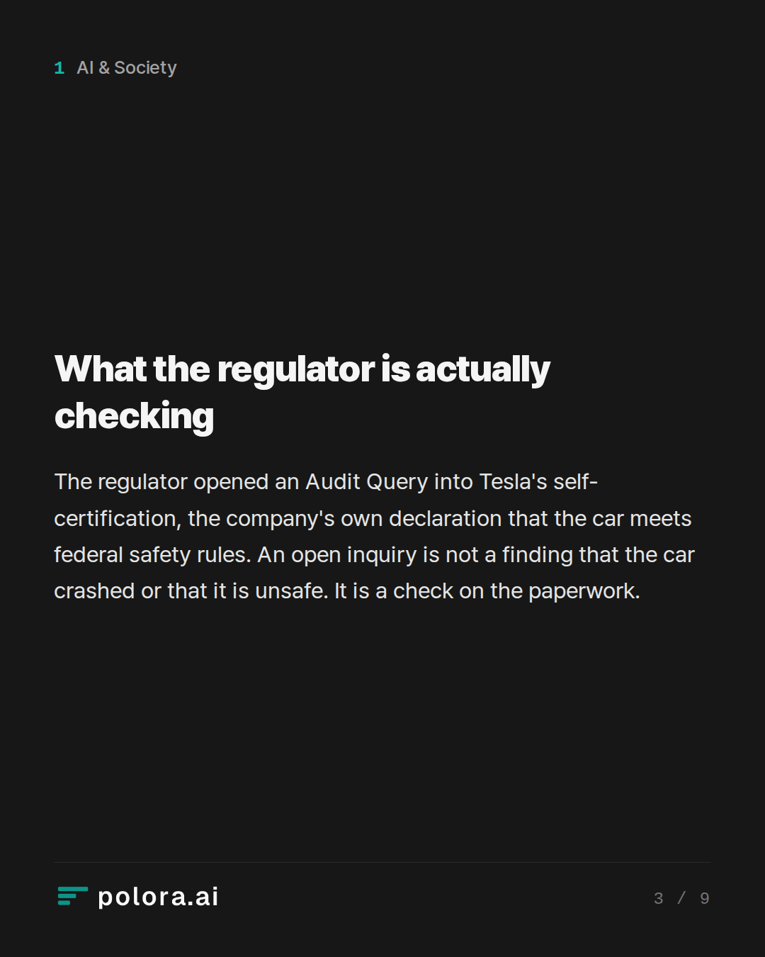 What the regulator is actually checking