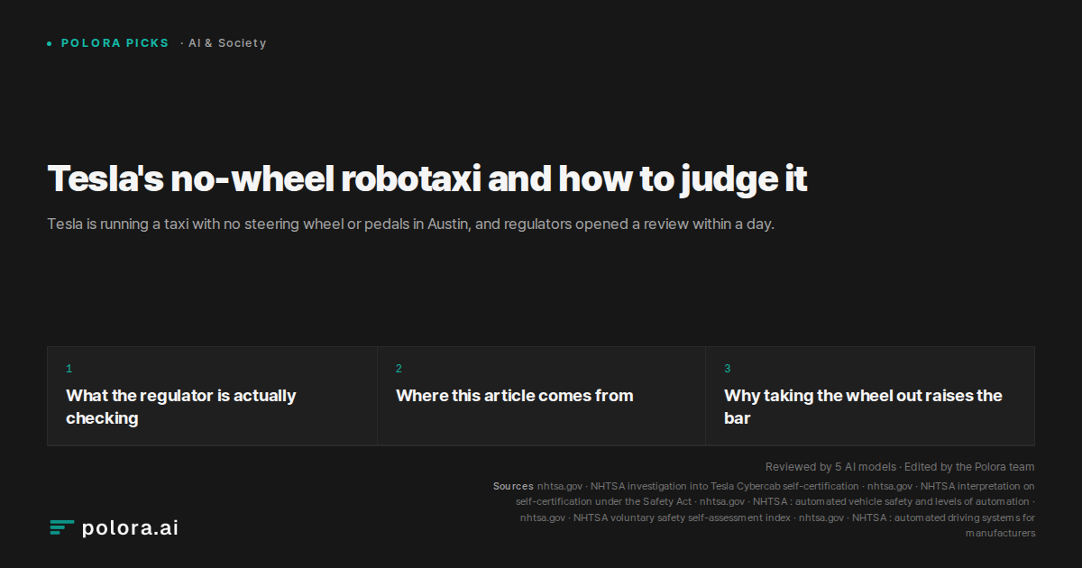 Tesla's no-wheel robotaxi and how to judge it