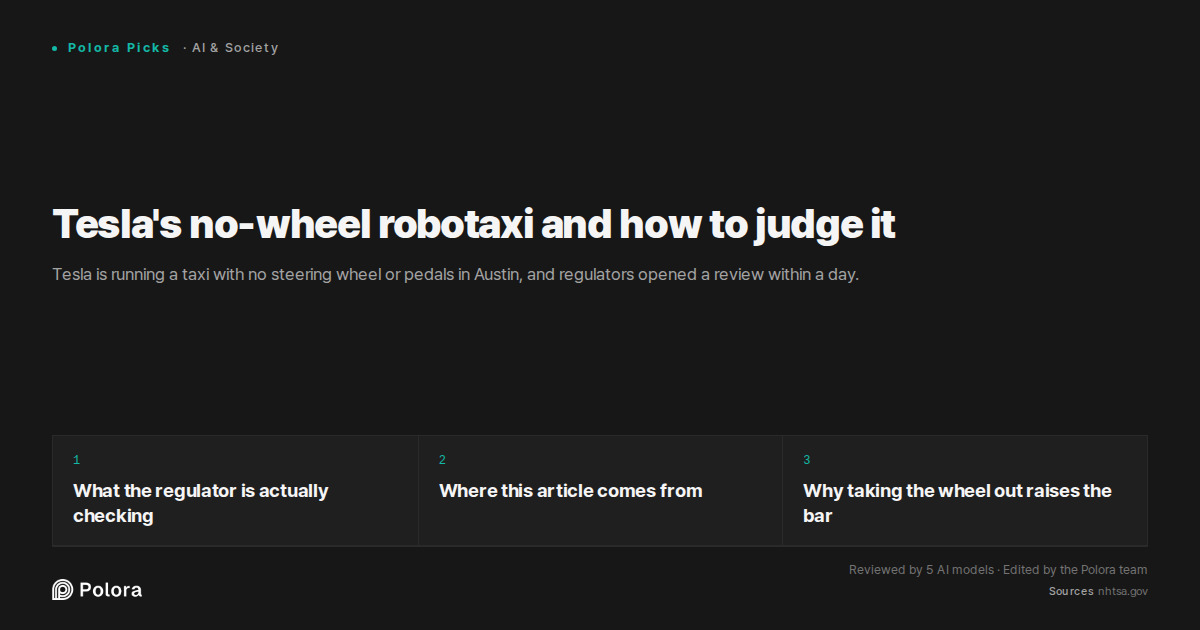 Tesla's no-wheel robotaxi and how to judge it