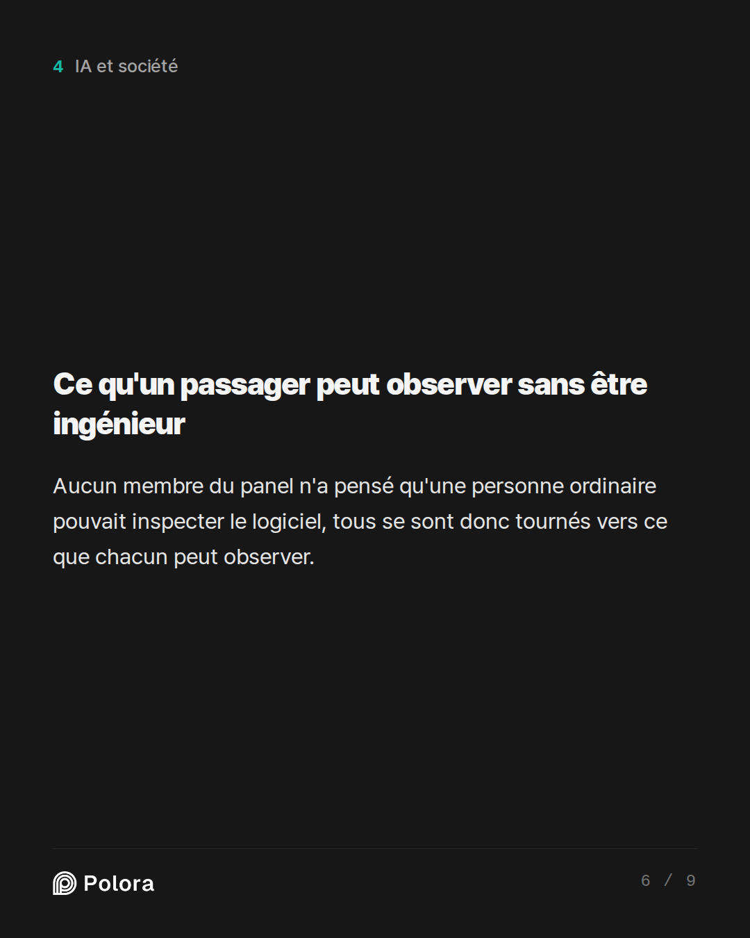 Ce qu'un passager peut observer sans être ingénieur
