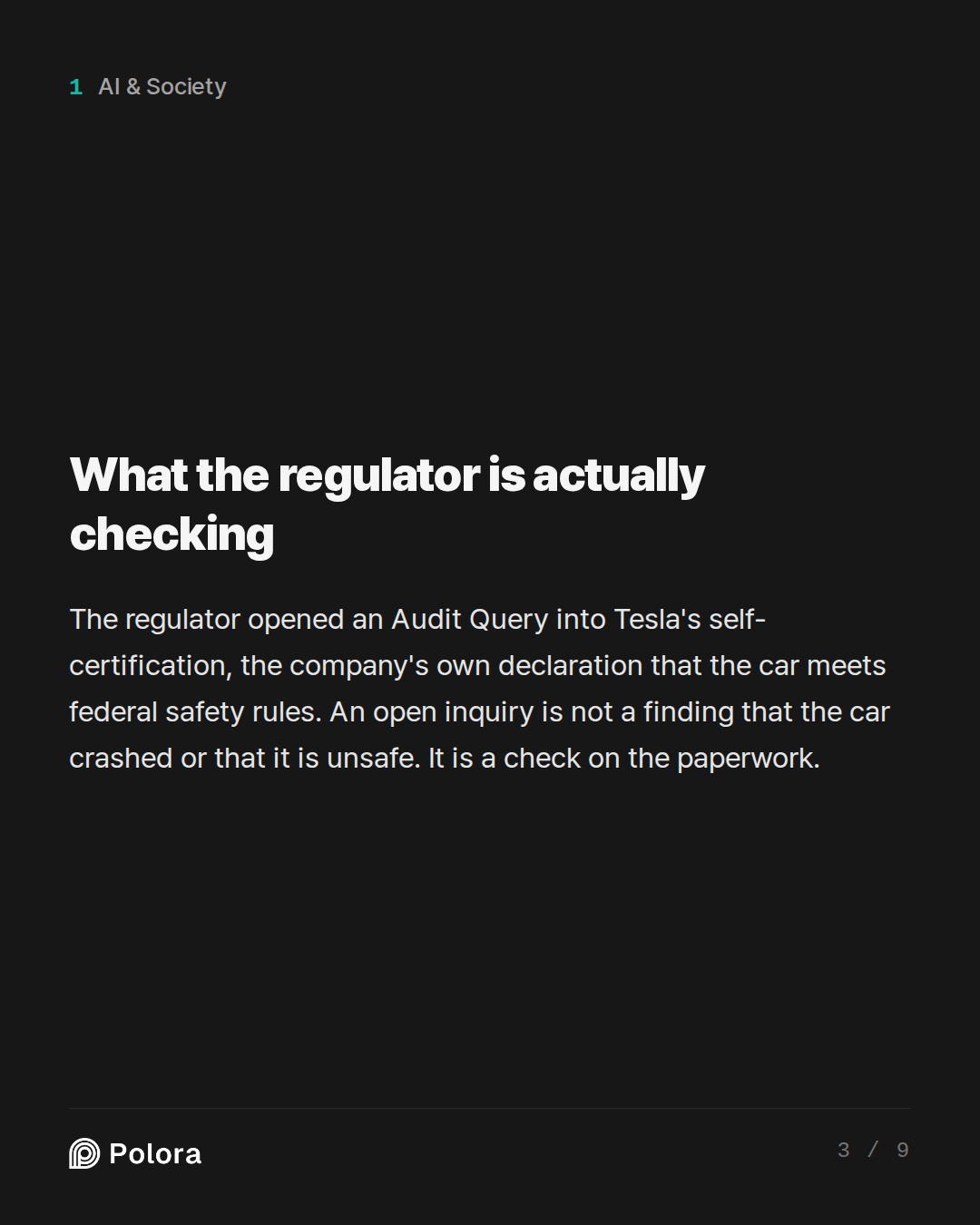 What the regulator is actually checking