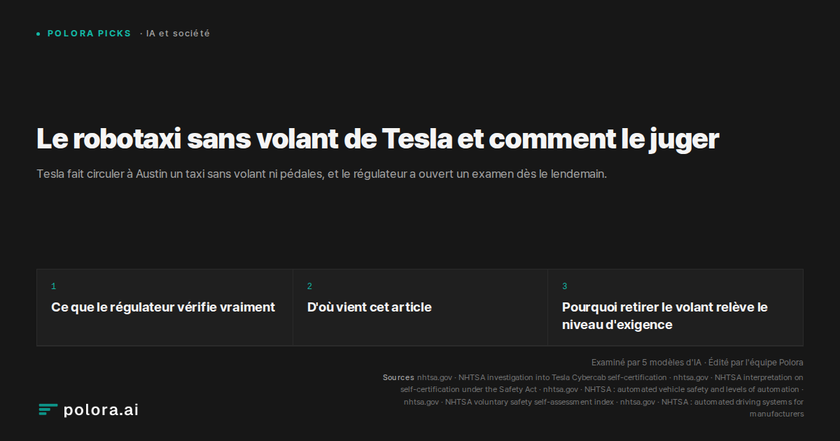 Le robotaxi sans volant de Tesla et comment le juger