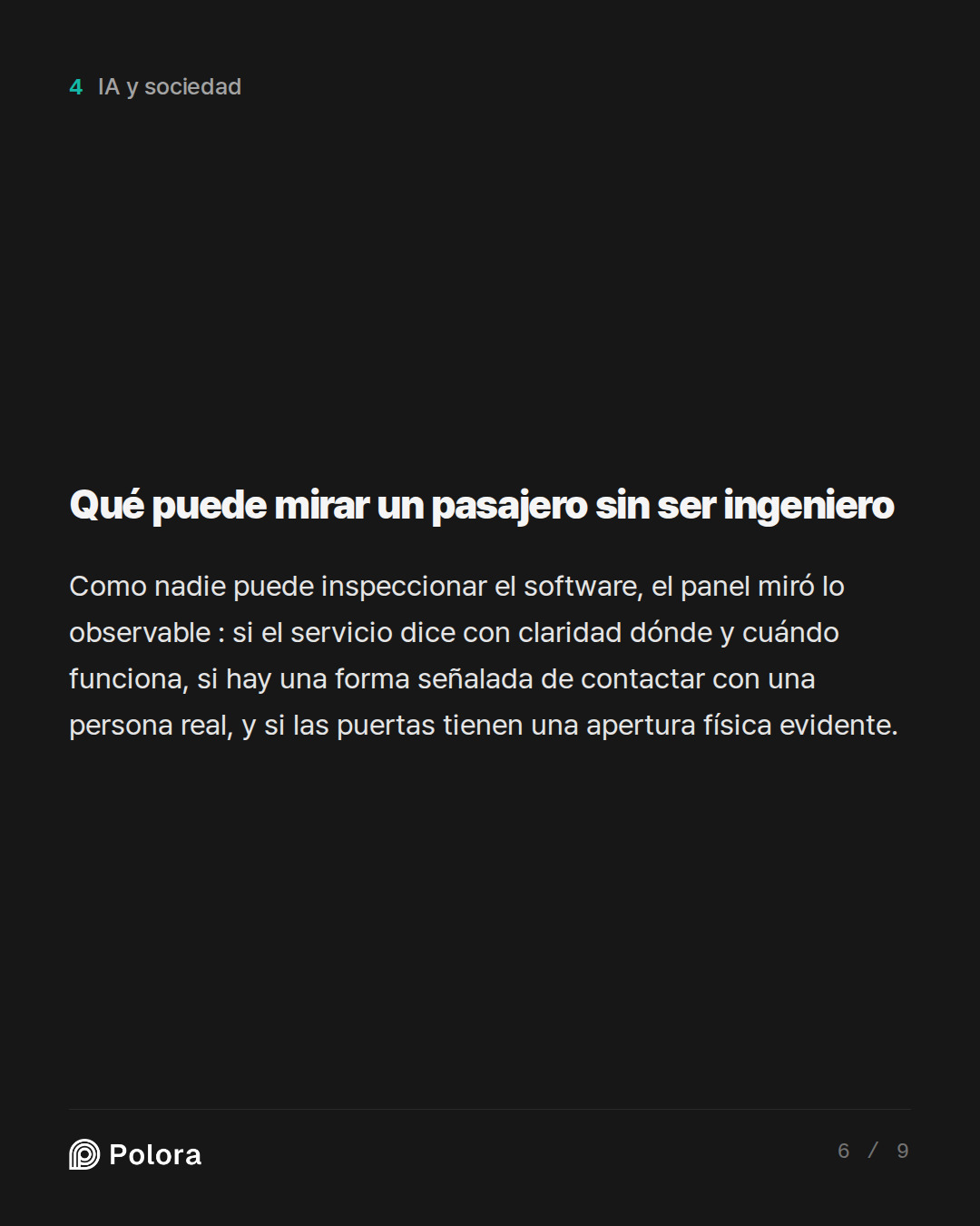 Qué puede mirar un pasajero sin ser ingeniero