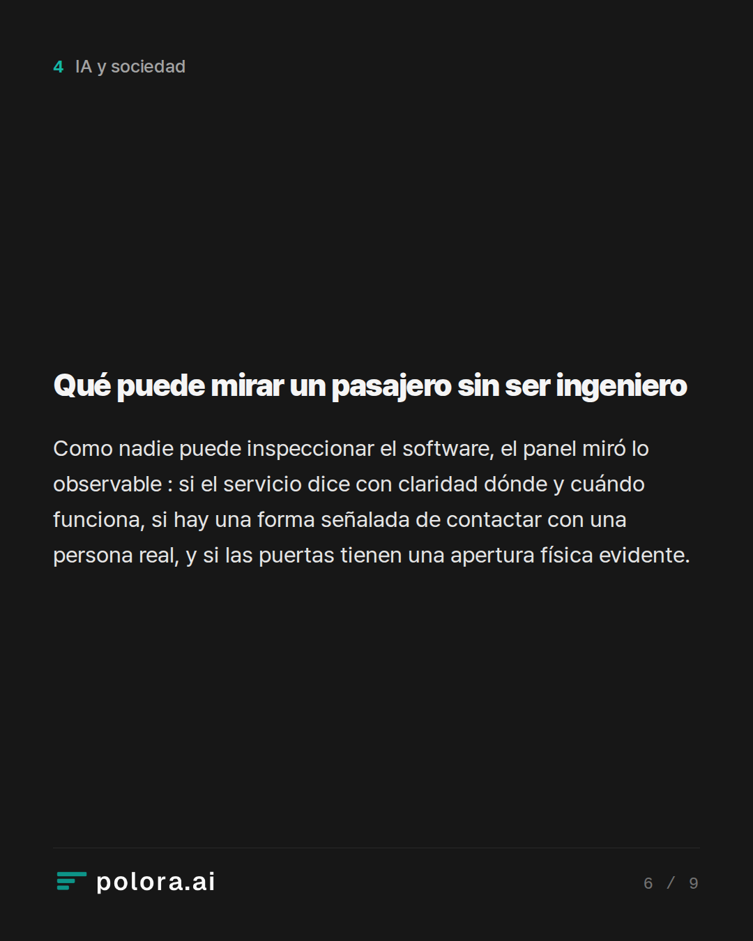 Qué puede mirar un pasajero sin ser ingeniero