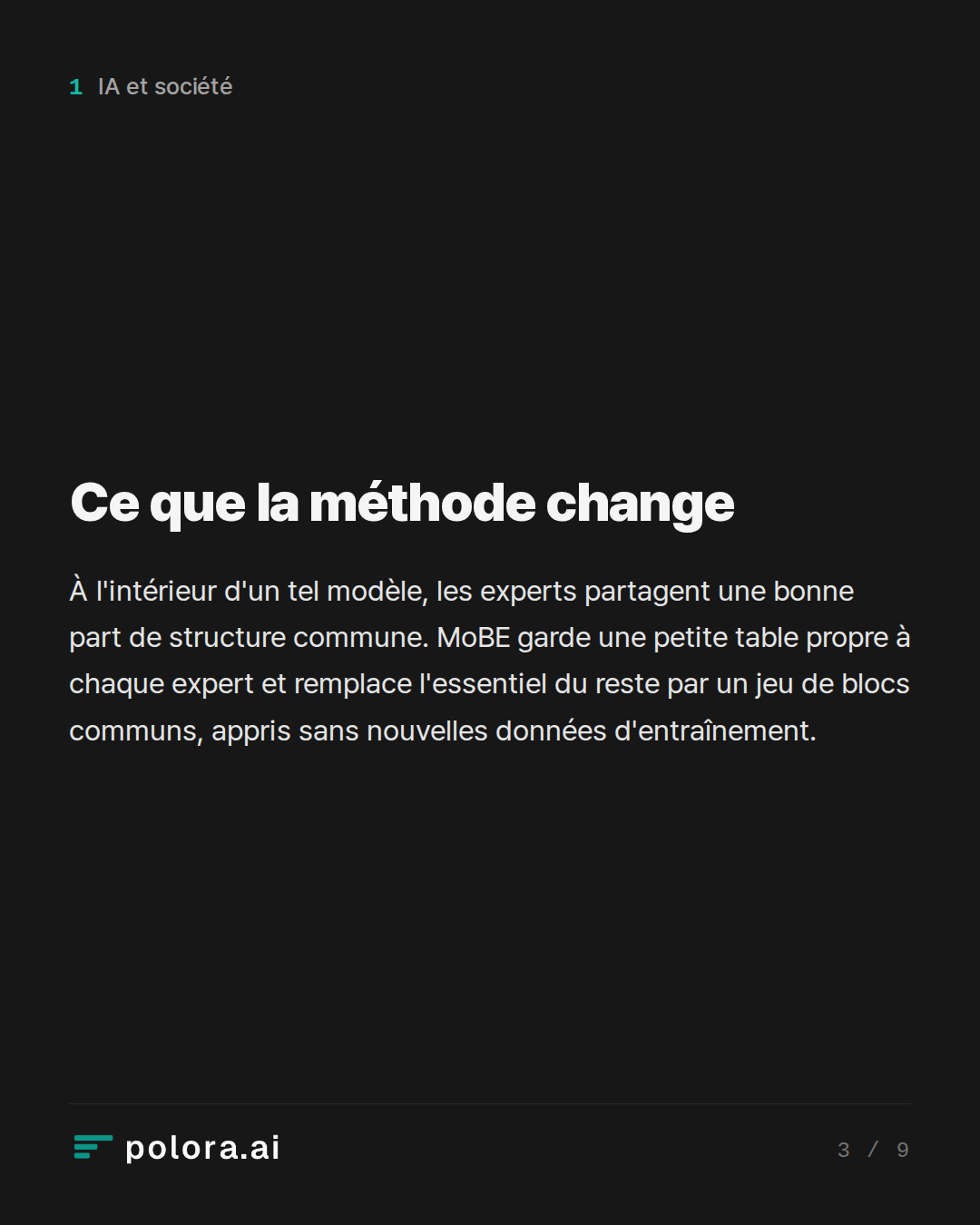 Ce que la méthode change