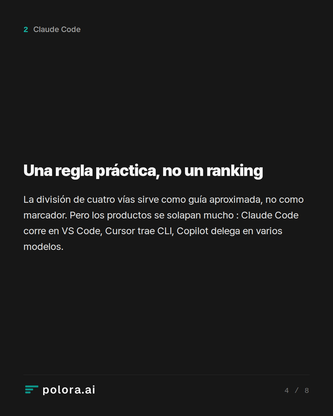 Una regla práctica, no un ranking