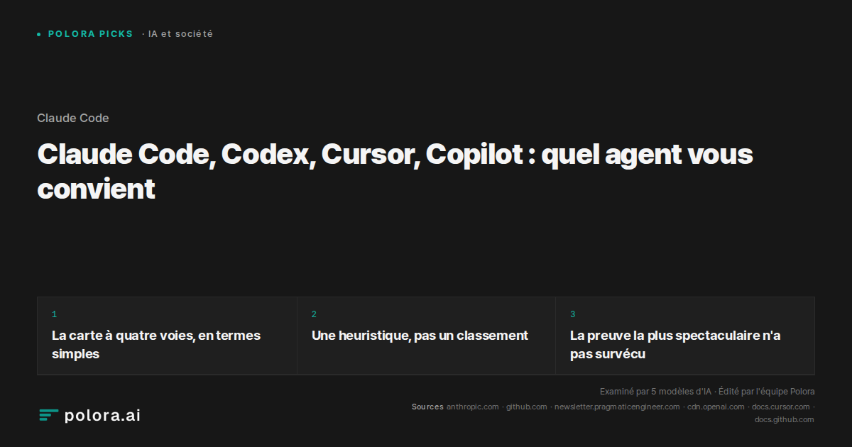 Claude Code, Codex, Cursor, Copilot : quel agent vous convient