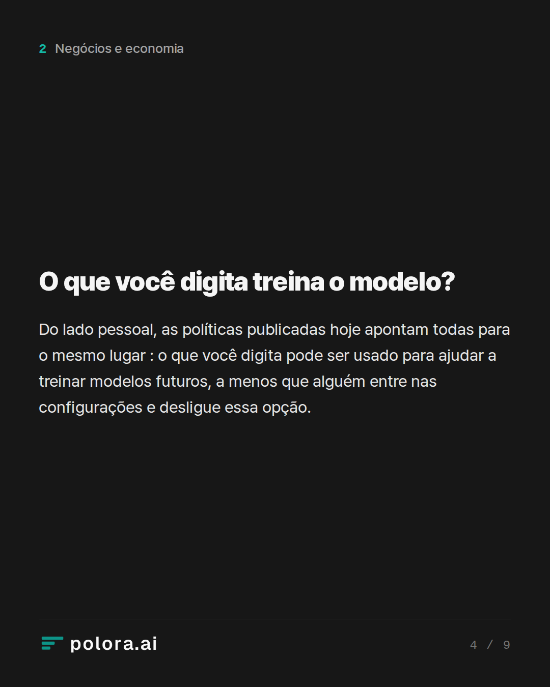 O que você digita treina o modelo?