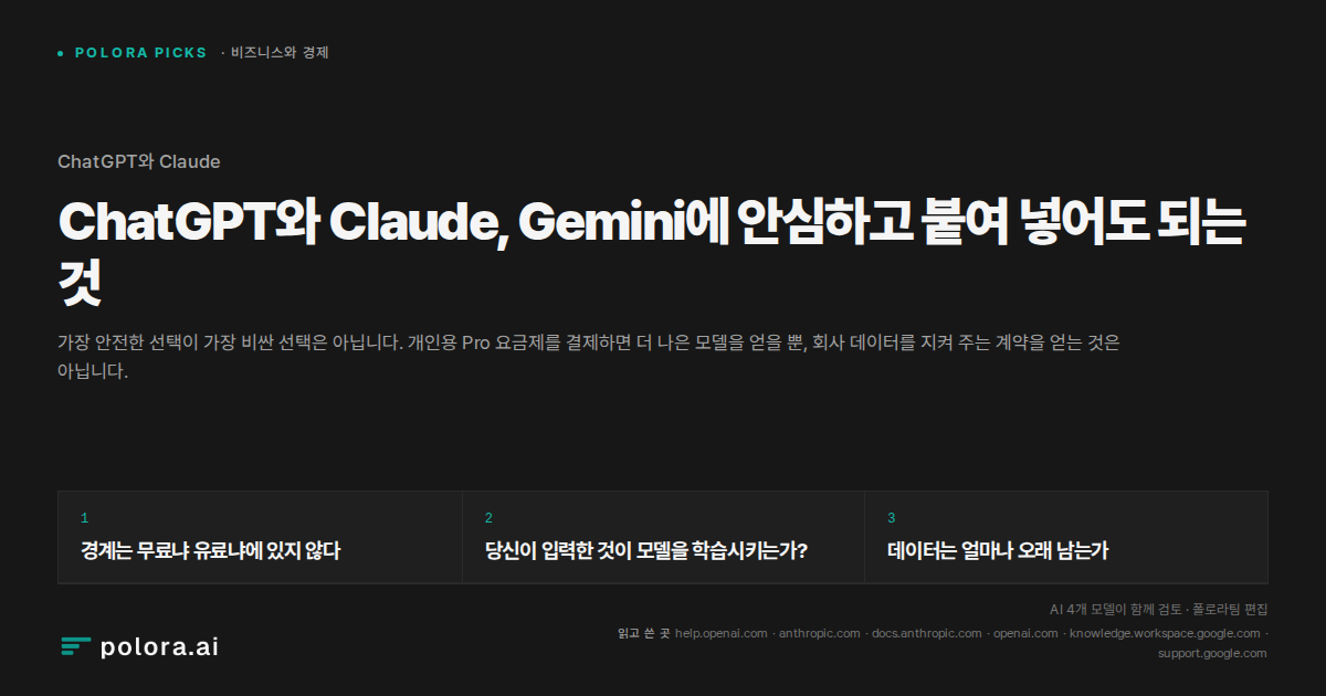 ChatGPT와 Claude, Gemini에 안심하고 붙여 넣어도 되는 것