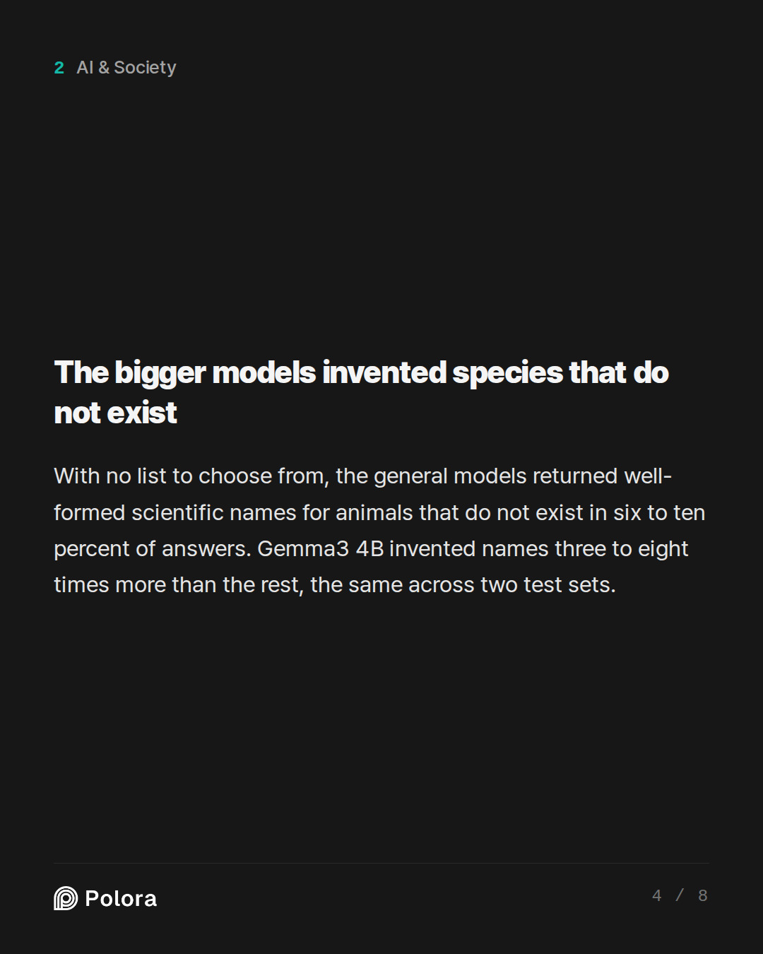 The bigger models invented species that do not exist