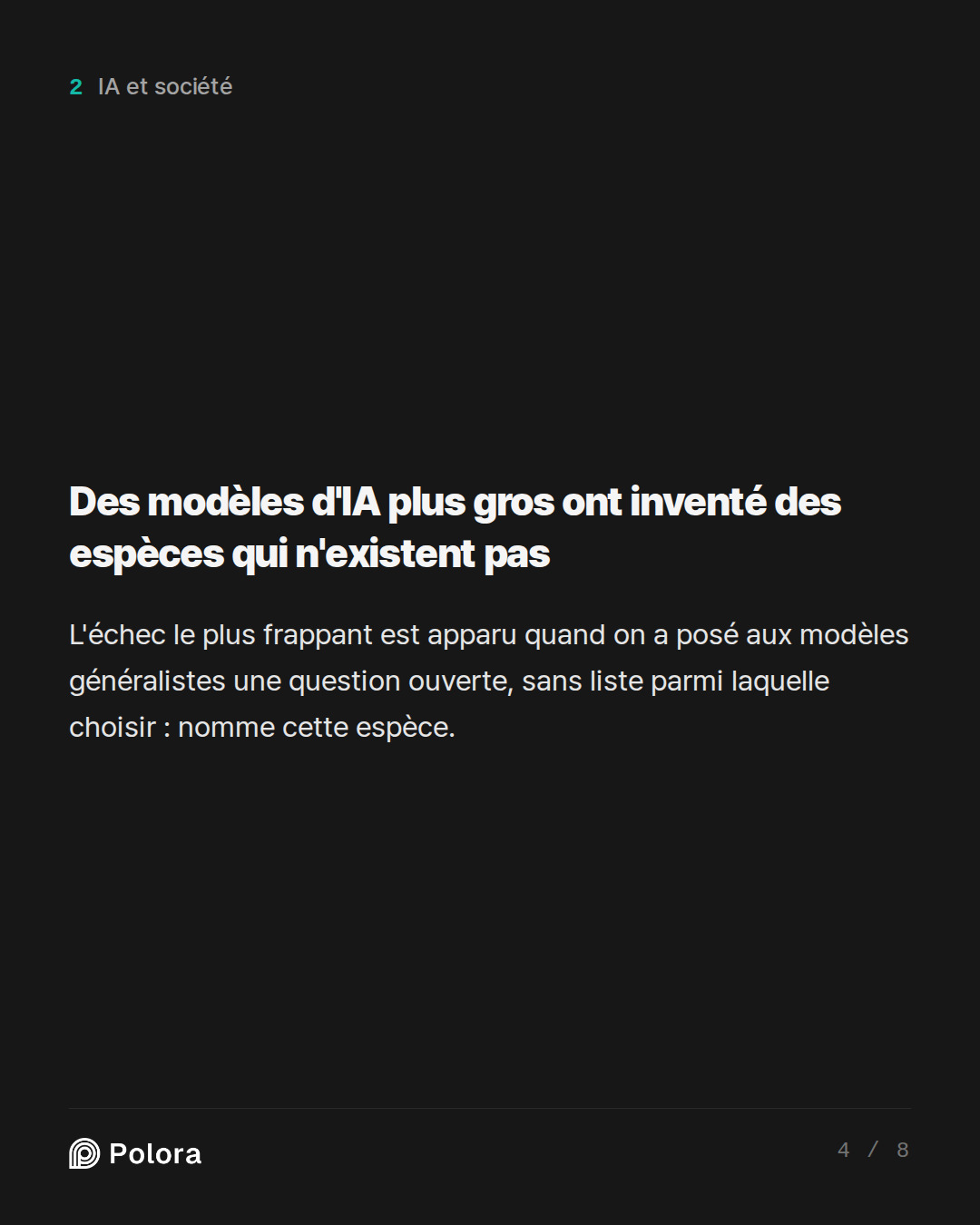 Des modèles d'IA plus gros ont inventé des espèces qui n'existent pas