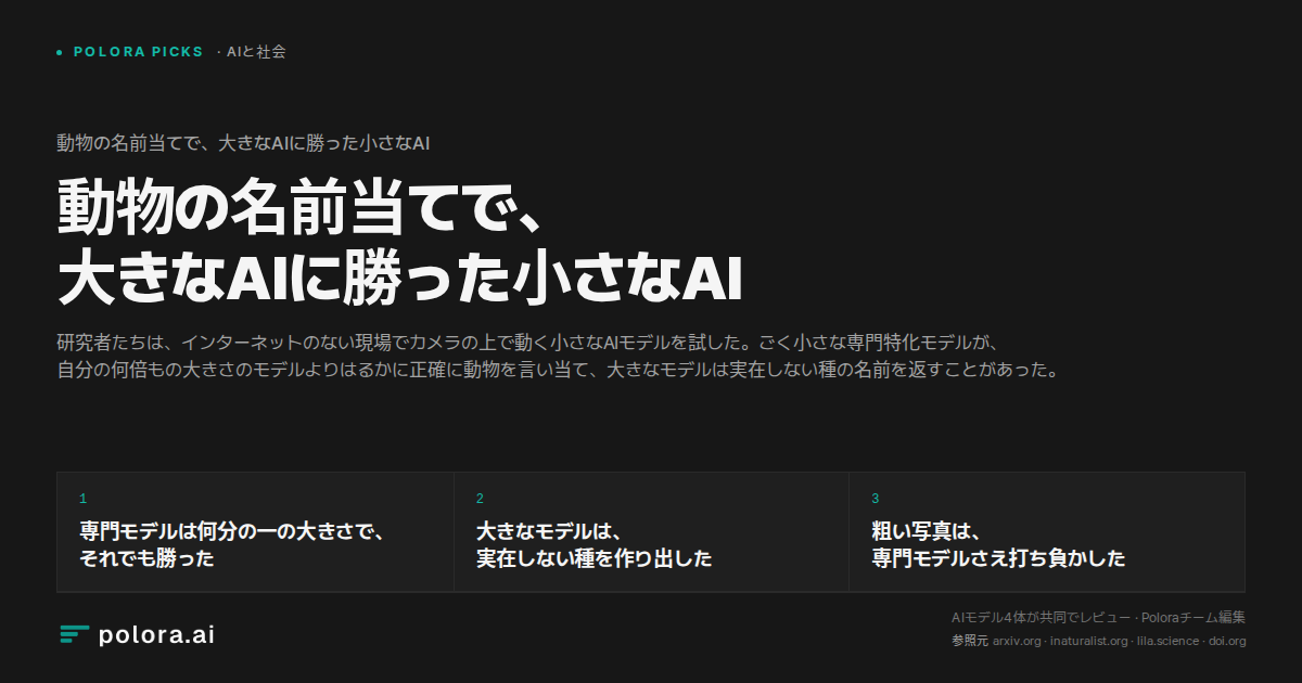 動物の名前当てで、大きなAIに勝った小さなAI