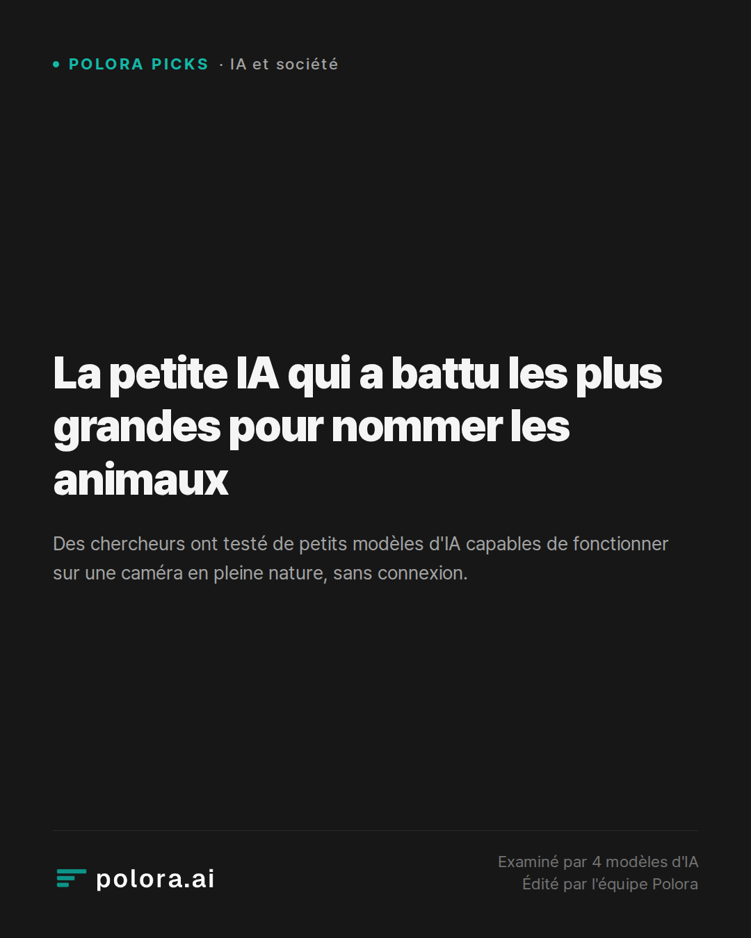 La petite IA qui a battu les plus grandes pour nommer les animaux