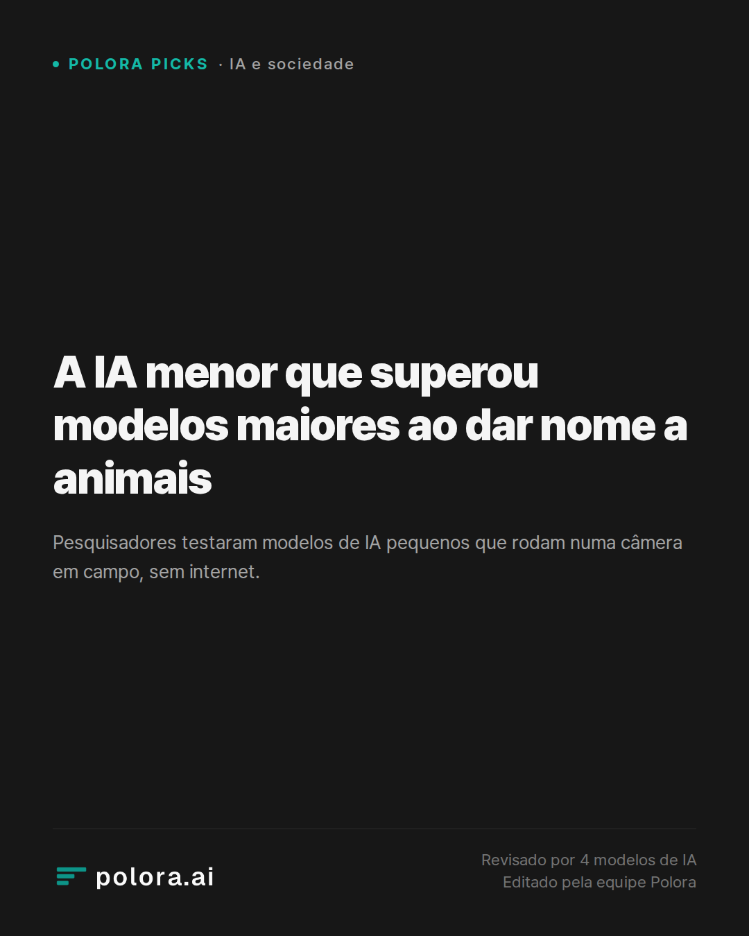 A IA menor que superou modelos maiores ao dar nome a animais