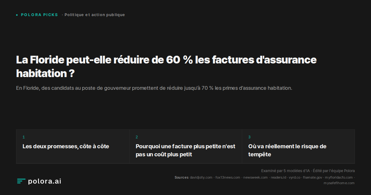 La Floride peut-elle réduire de 60 % les factures d'assurance habitation ?
