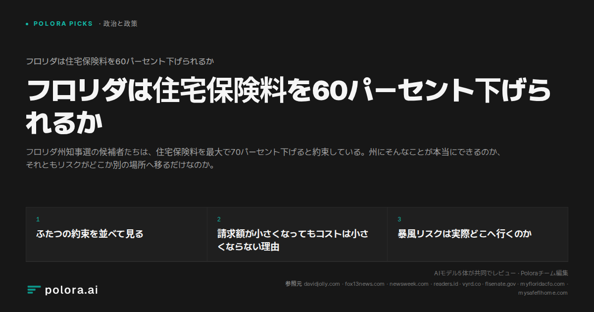 フロリダは住宅保険料を60パーセント下げられるか