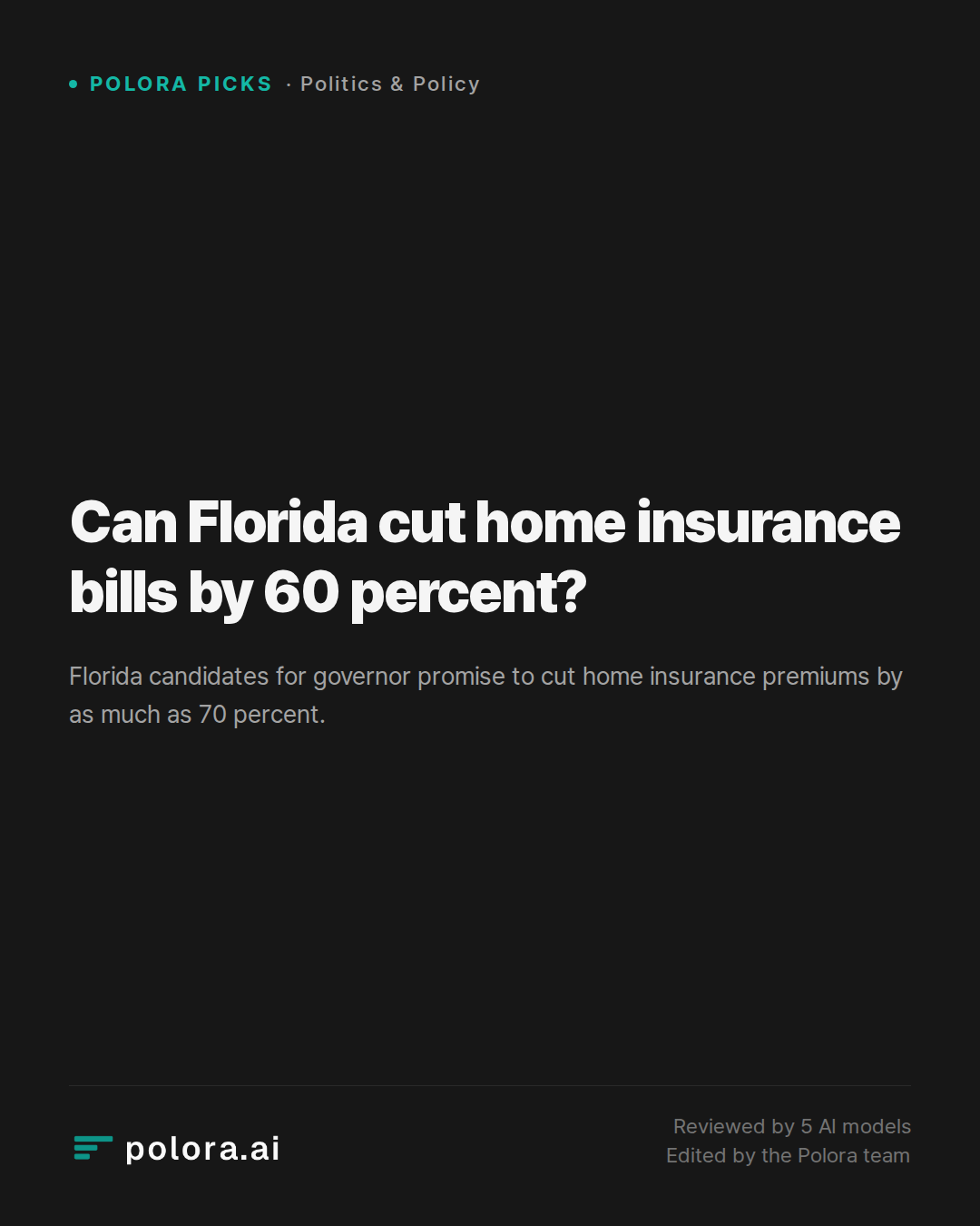 Can Florida cut home insurance bills by 60 percent?