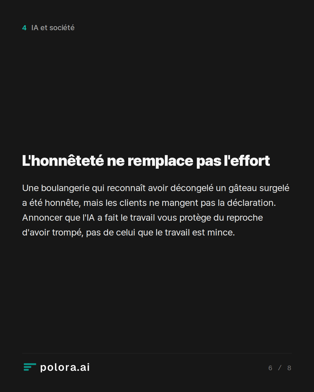L'honnêteté ne remplace pas l'effort