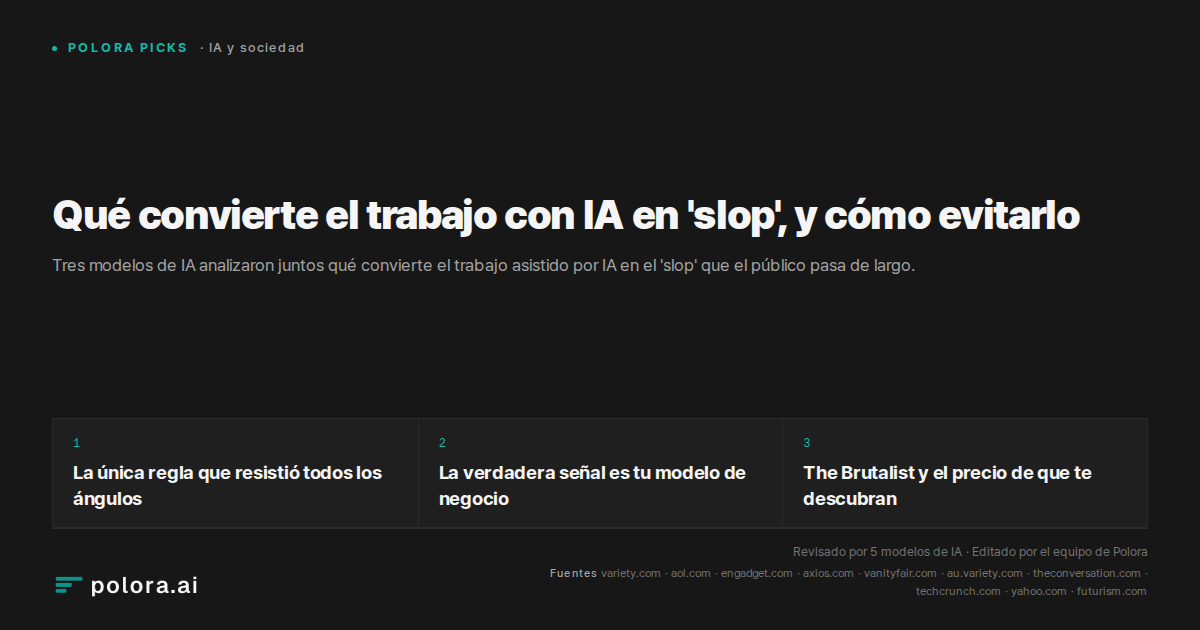 Qué convierte el trabajo con IA en 'slop', y cómo evitarlo