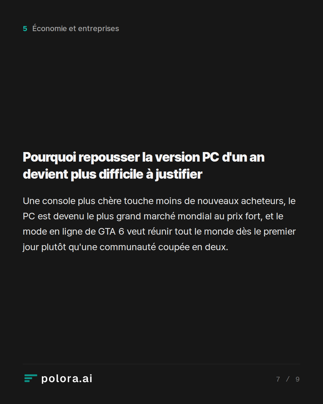 Pourquoi repousser la version PC d'un an devient plus difficile à justifier
