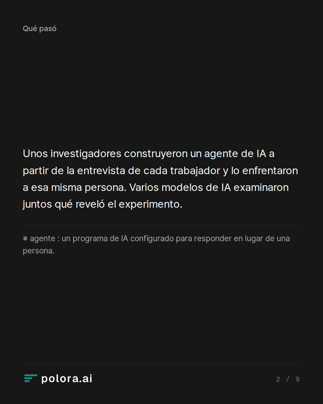Unos investigadores construyeron un agente de IA a partir de la entrevista de cada trabajador y lo enfrentaron a esa misma persona. Varios modelos de IA examinaron juntos qué reveló el experimento. · ※ agente : un programa de IA configurado para responder en lugar de una persona.