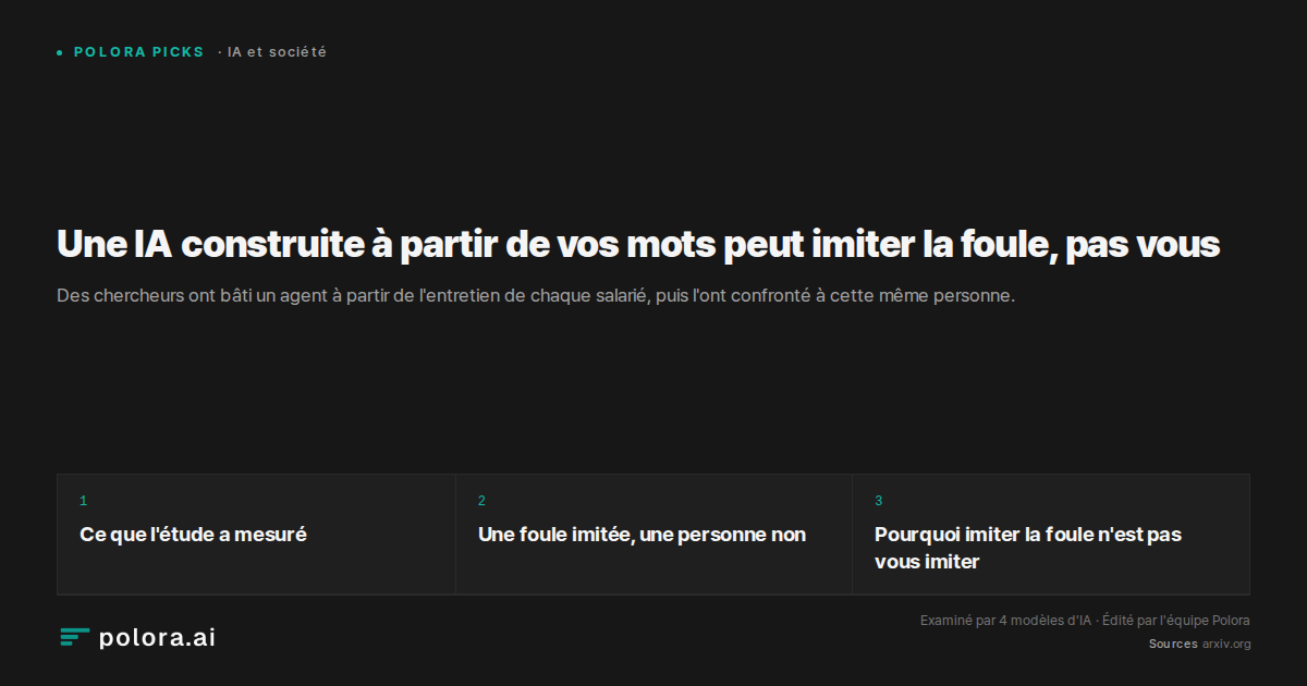 Une IA construite à partir de vos mots peut imiter la foule, pas vous