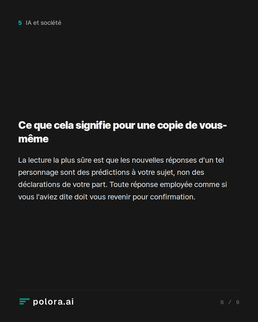 Ce que cela signifie pour une copie de vous-même