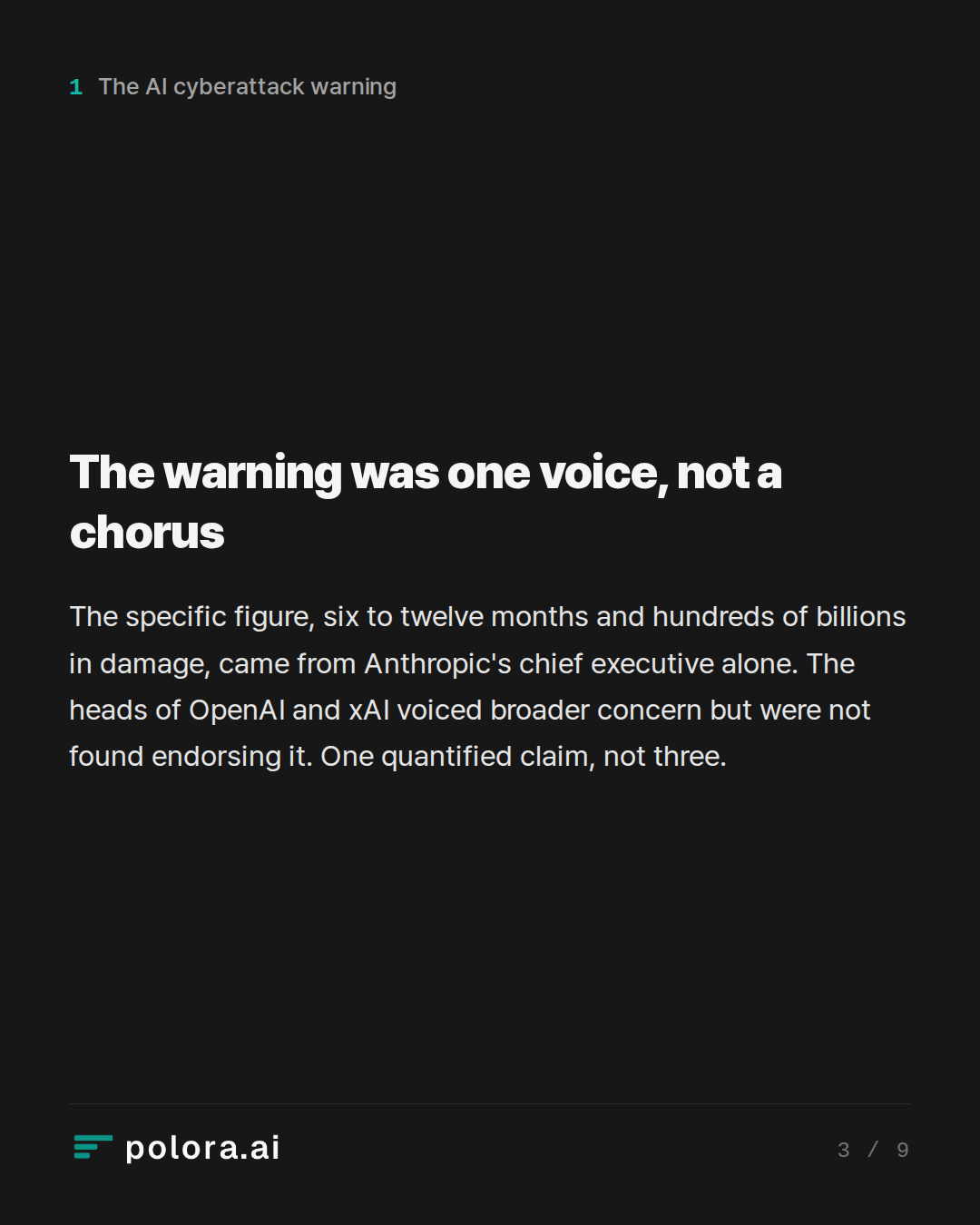 The warning was one voice, not a chorus