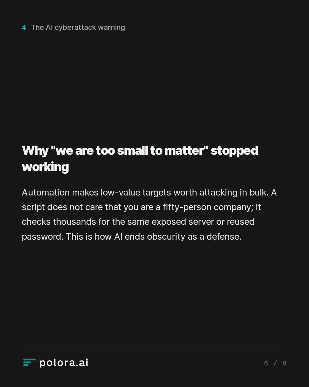 Why "we are too small to matter" stopped working