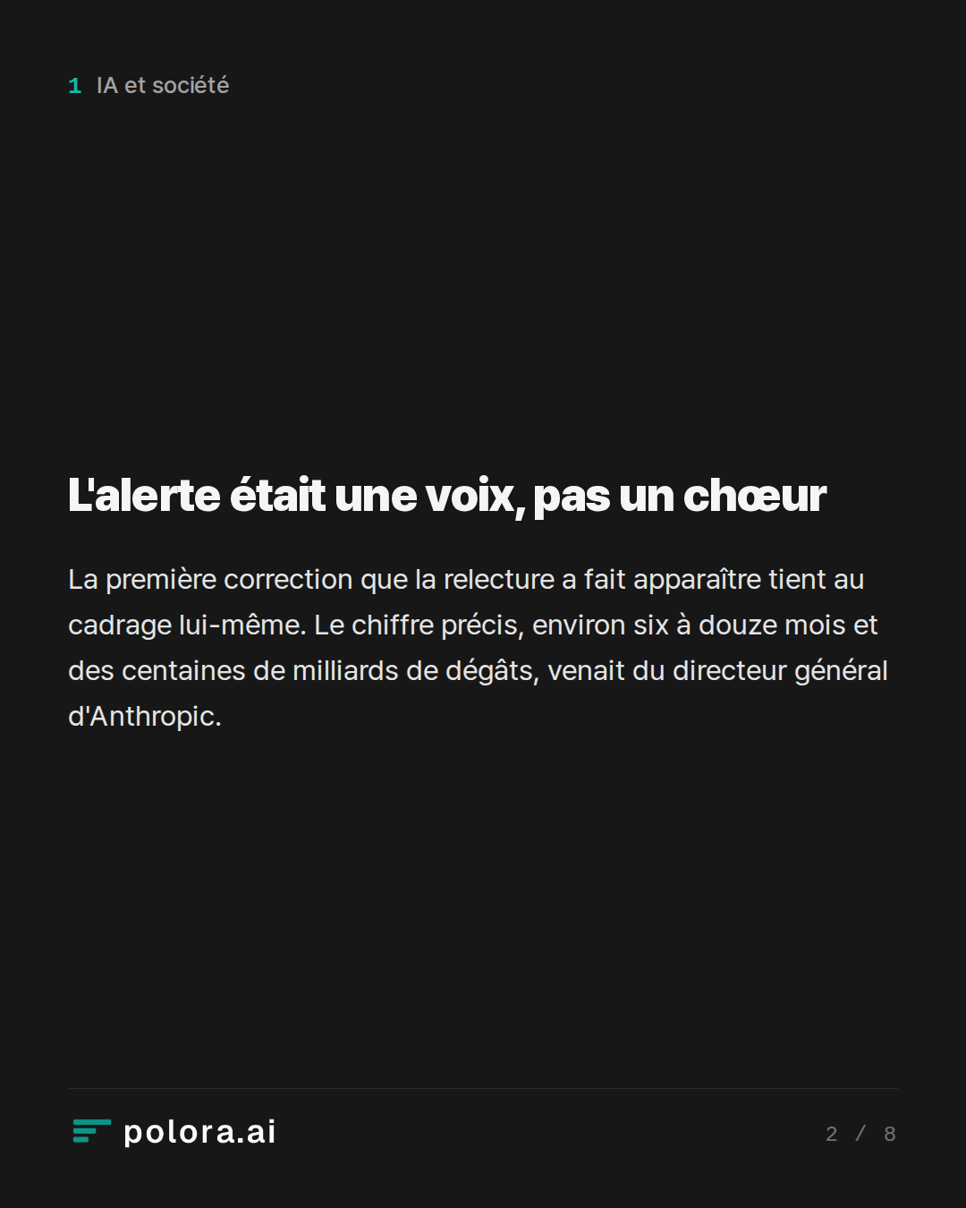 L'alerte était une voix, pas un chœur