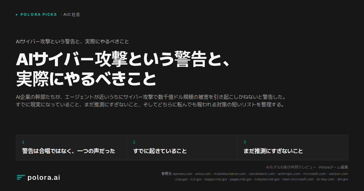 AIサイバー攻撃という警告と、実際にやるべきこと