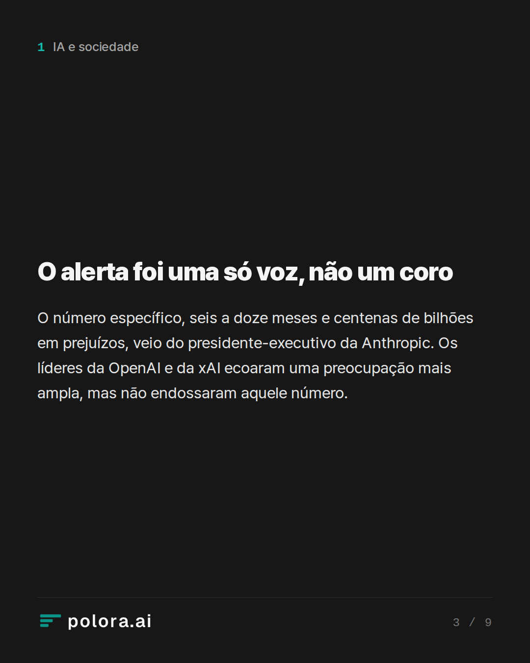 O alerta foi uma só voz, não um coro