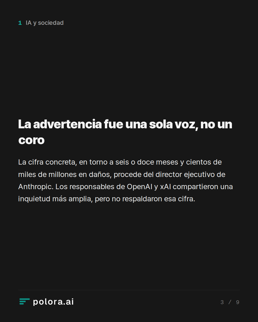 La advertencia fue una sola voz, no un coro