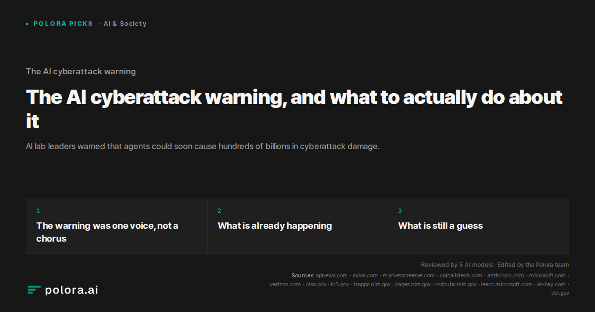 The AI cyberattack warning, and what to actually do about it