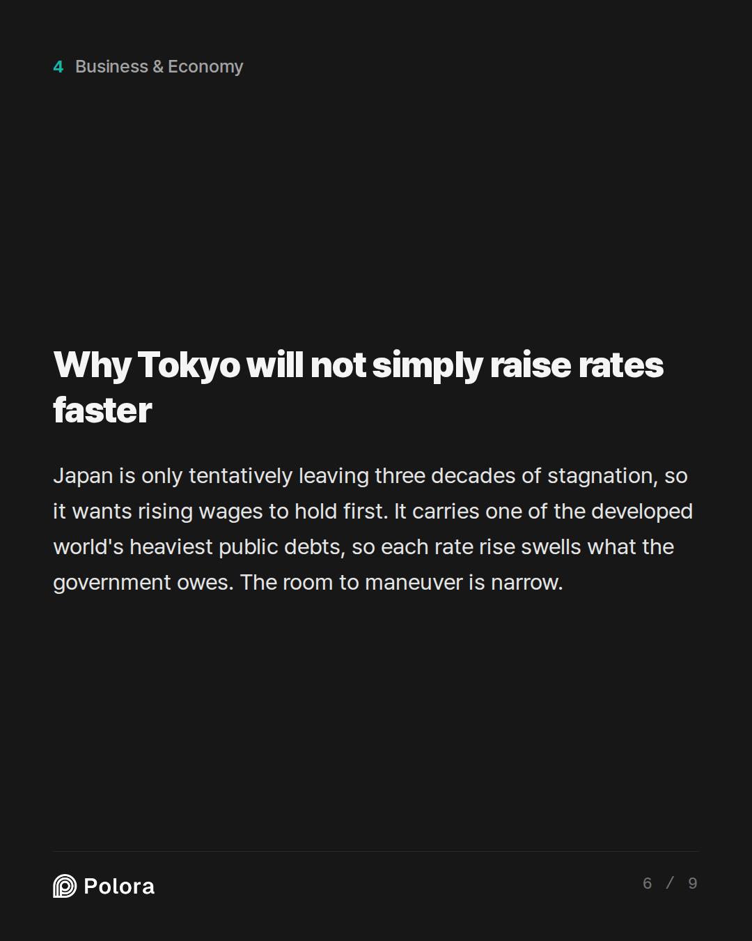 Why Tokyo will not simply raise rates faster