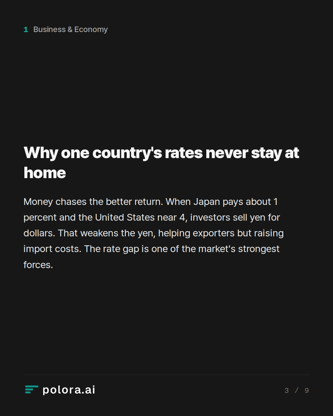 Why one country's rates never stay at home