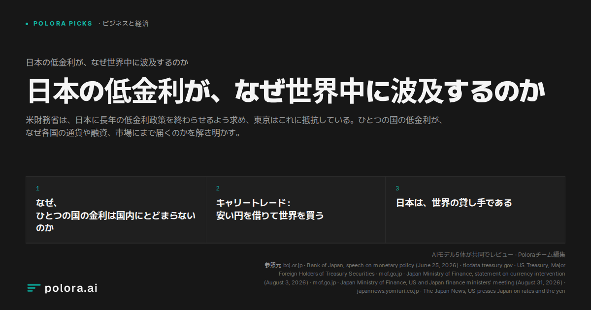 日本の低金利が、なぜ世界中に波及するのか