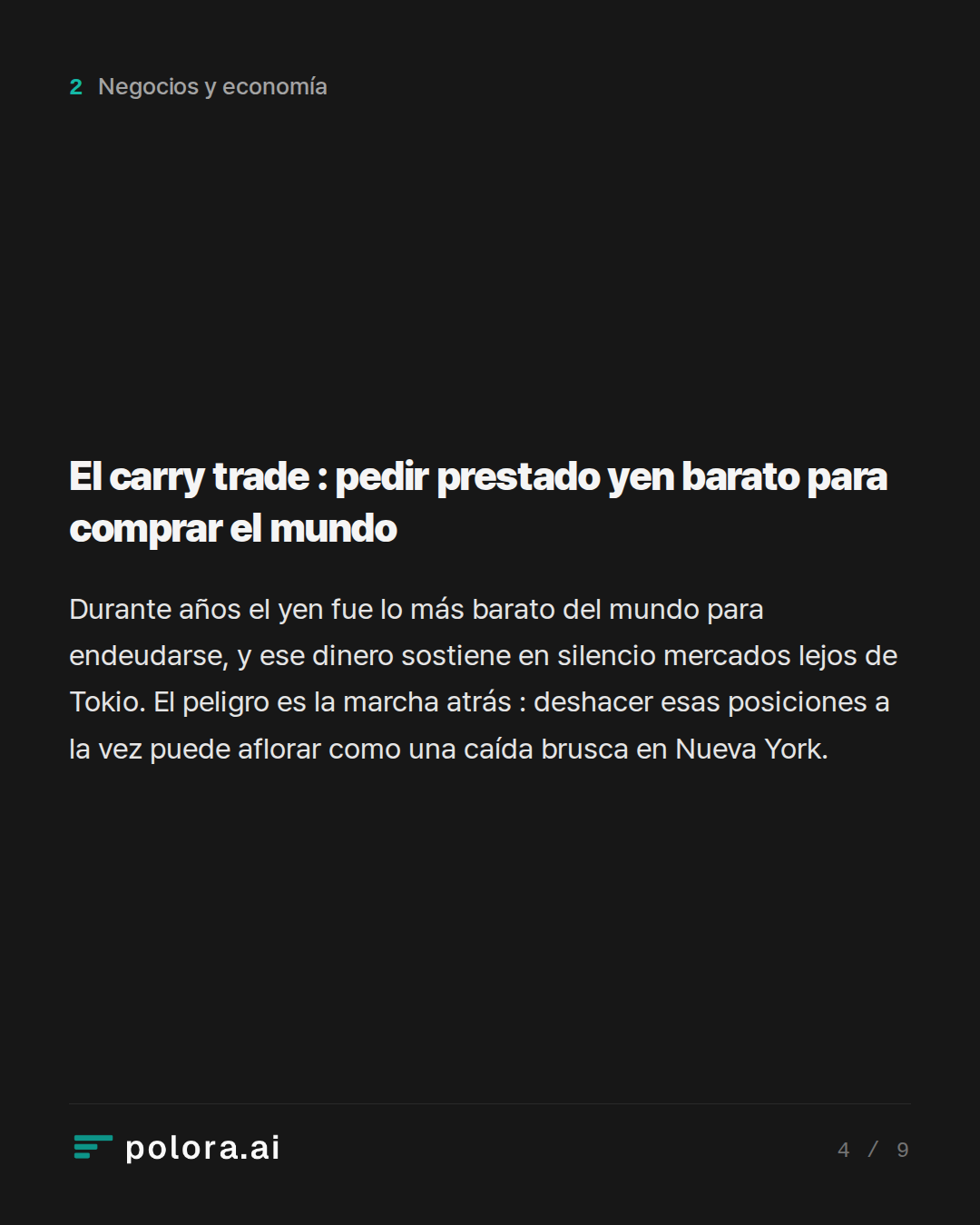 El carry trade : pedir prestado yen barato para comprar el mundo