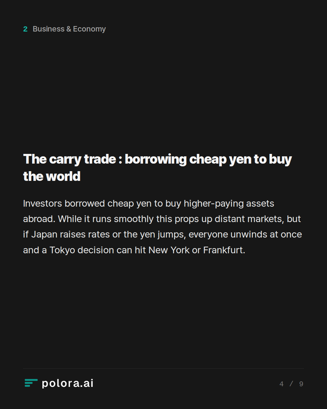 The carry trade : borrowing cheap yen to buy the world