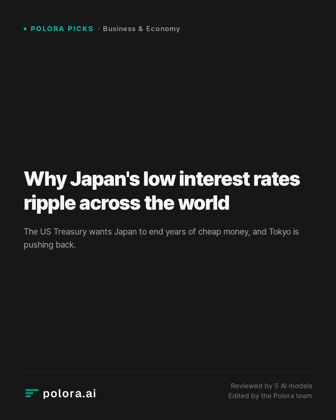 Why Japan's low interest rates ripple across the world