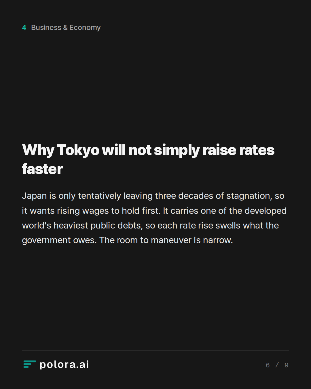 Why Tokyo will not simply raise rates faster