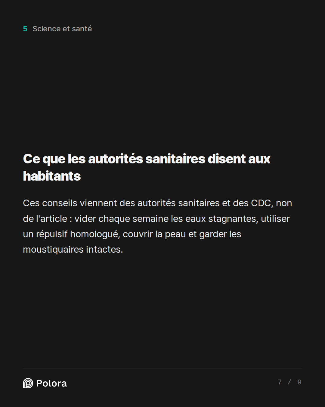 Ce que les autorités sanitaires disent aux habitants