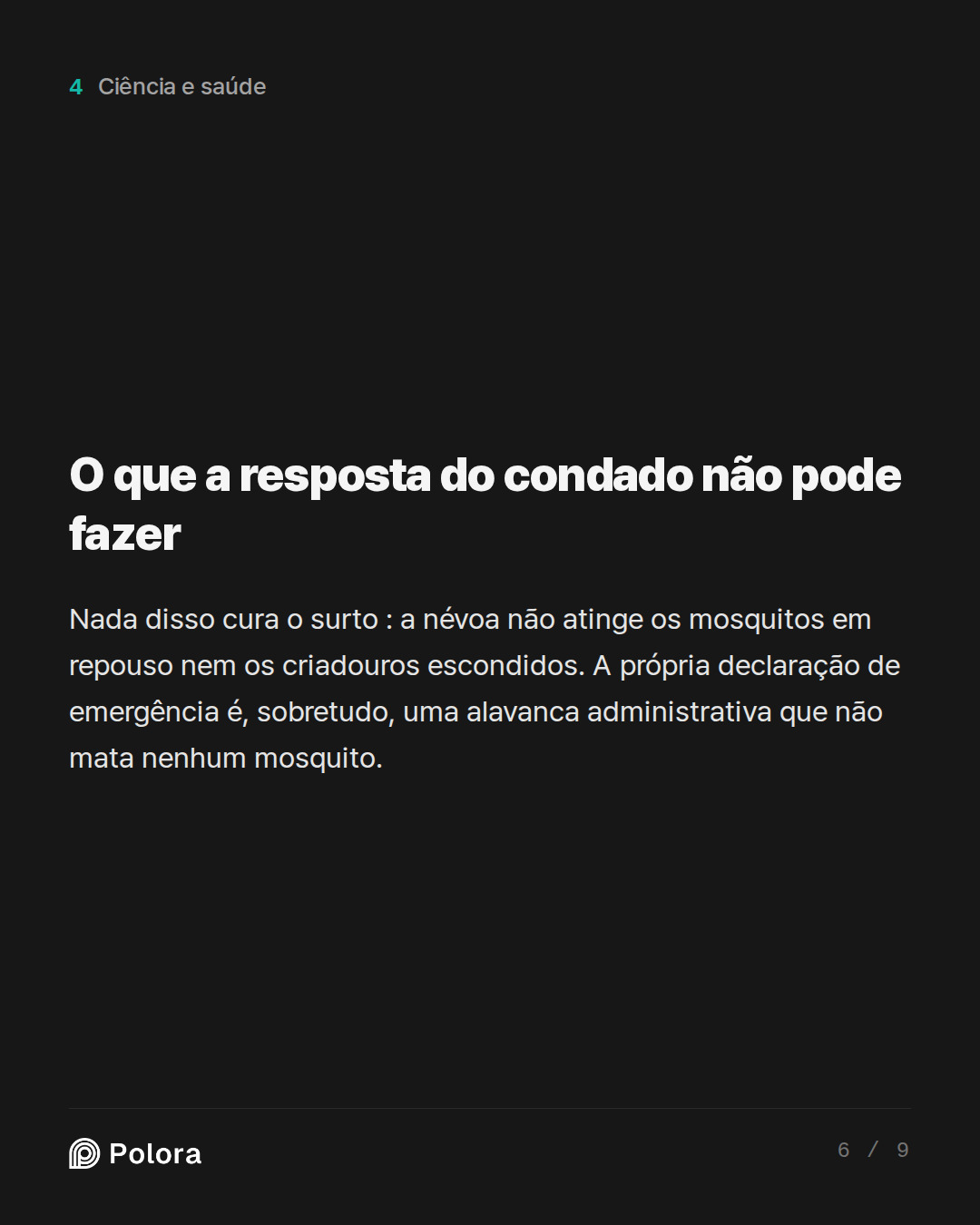 O que a resposta do condado não pode fazer