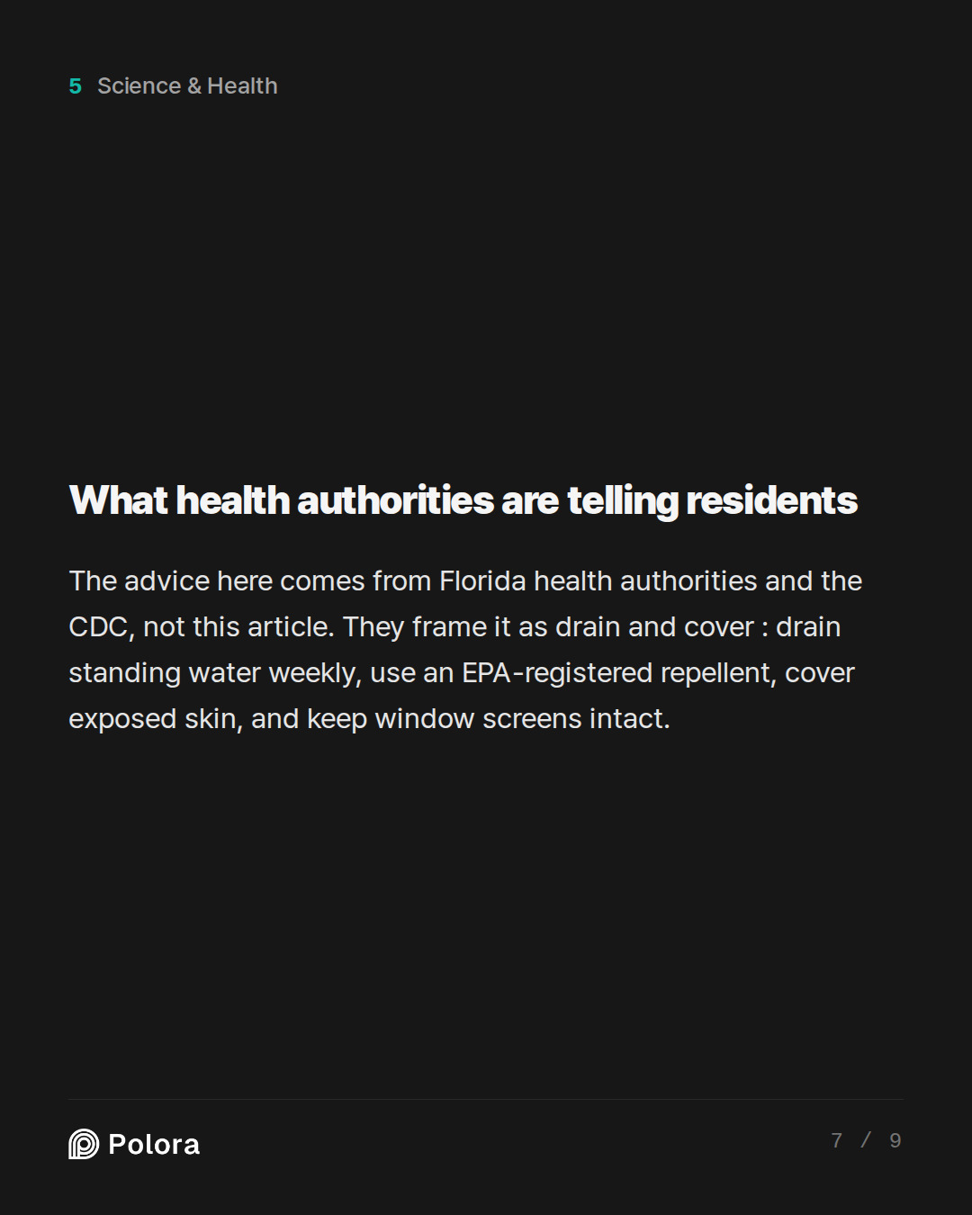 What health authorities are telling residents