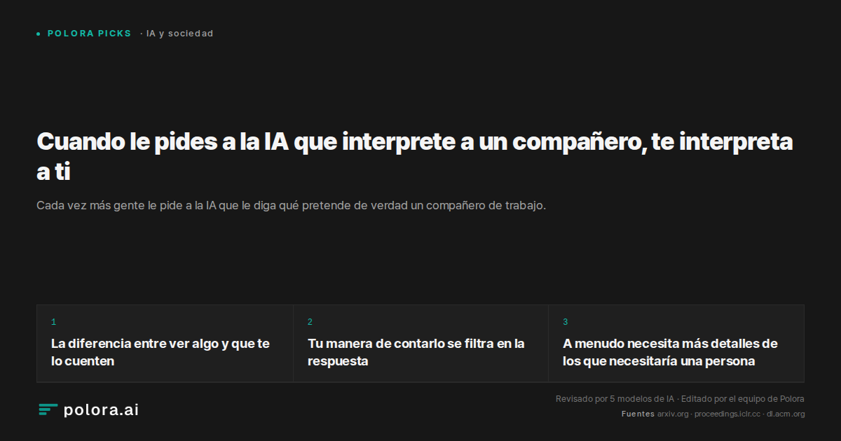 Cuando le pides a la IA que interprete a un compañero, te interpreta a ti