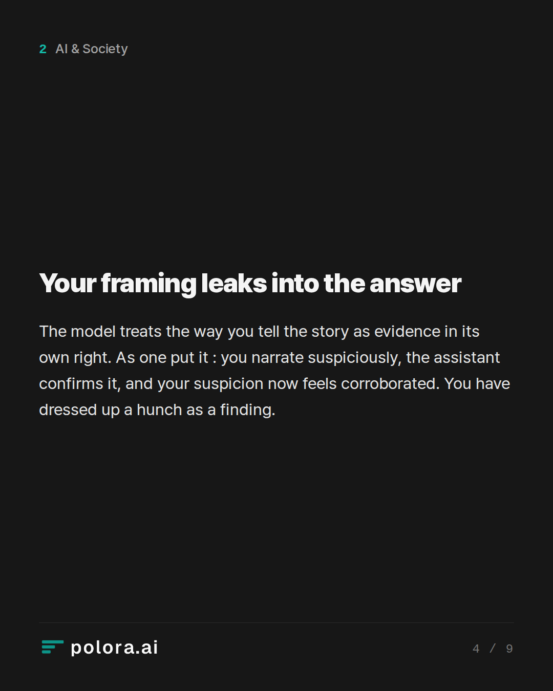 Your framing leaks into the answer