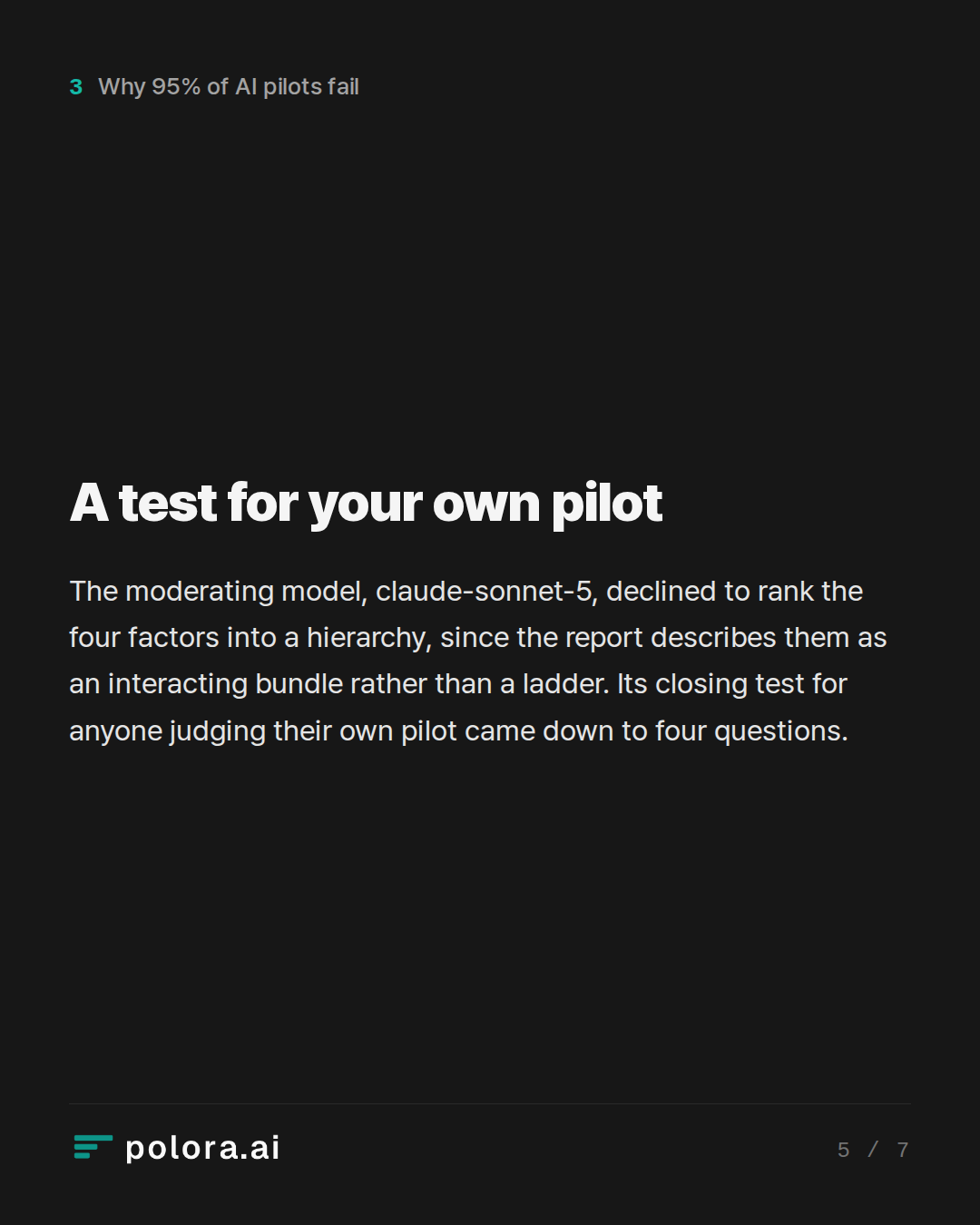 A test for your own pilot