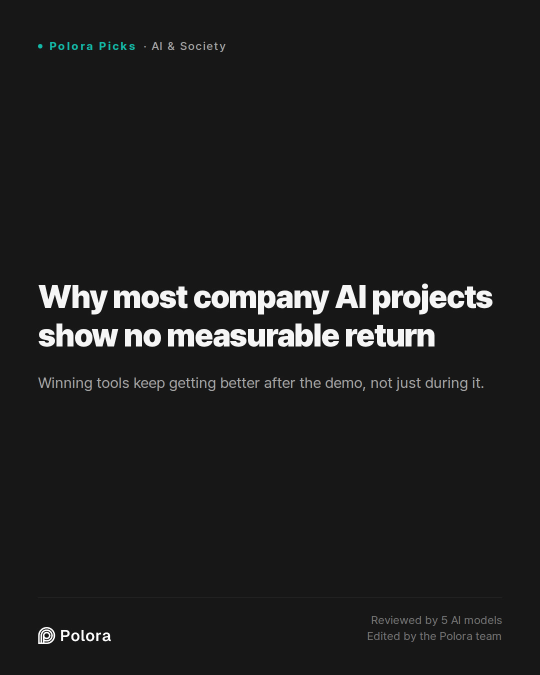 Why most company AI projects show no measurable return