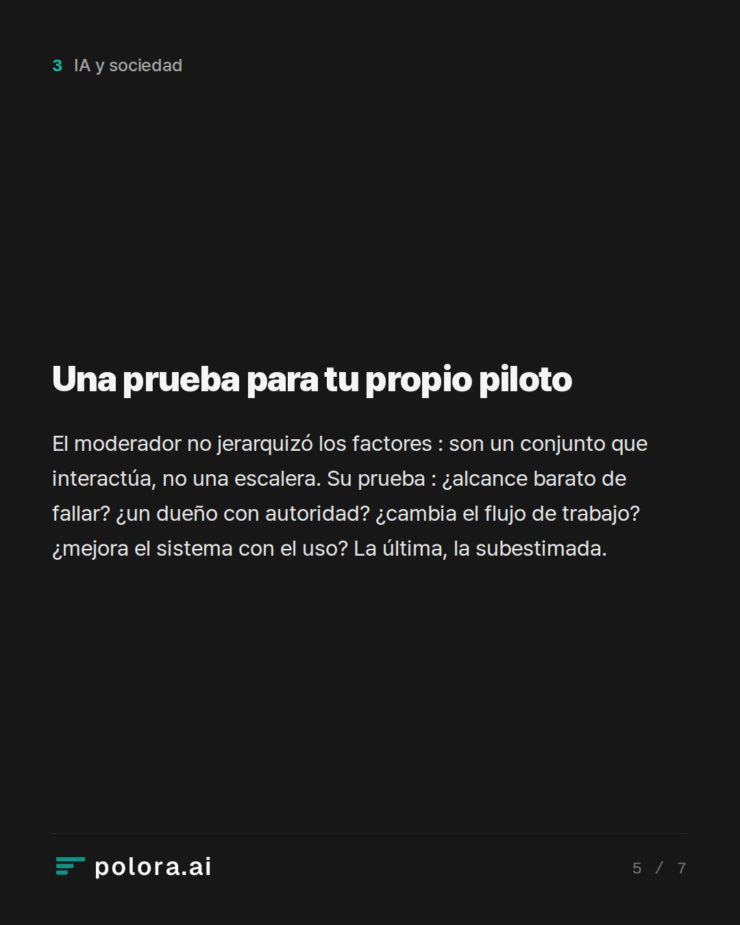 Una prueba para tu propio piloto