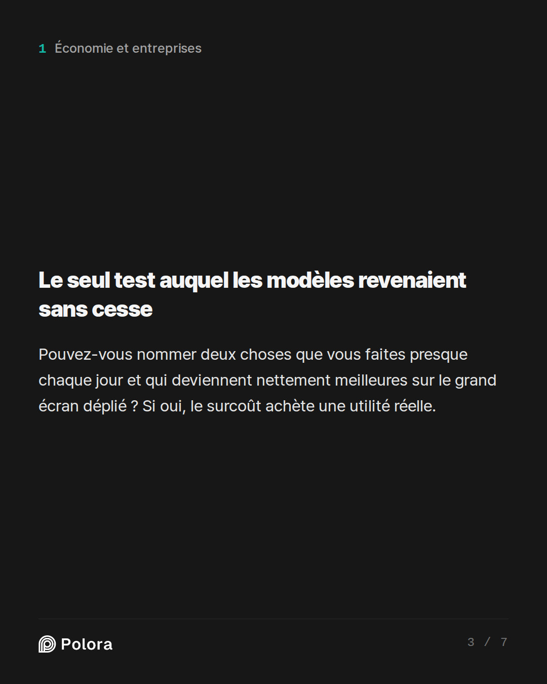 Le seul test auquel les modèles revenaient sans cesse